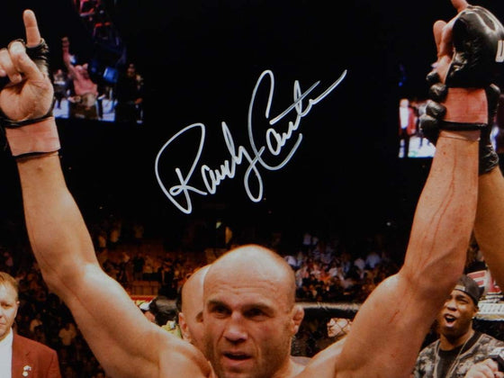 Randy Couture Autographed UFC 16x20 With Belt Photo- Beckett Auth White - 757 Sports Collectibles