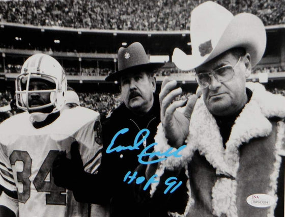 Earl Campbell Signed Houston Oilers 8x10 Photo w/Bum Phillips w/HOF- JSA W Auth Lt Blue - 757 Sports Collectibles