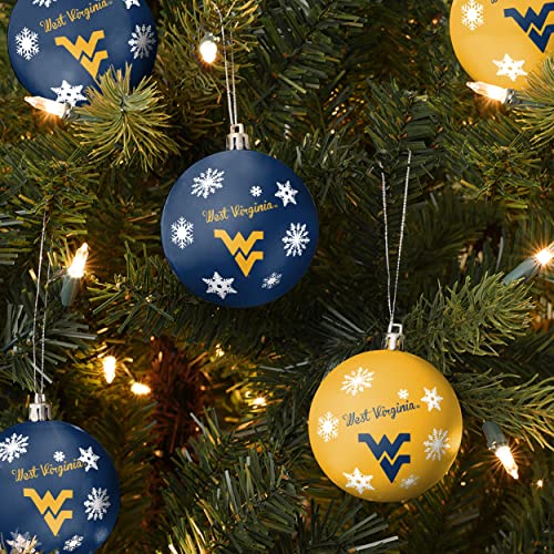 FOCO West Virginia Mountaineers NCAA 5 Pack Shatterproof Ball Ornament Set - 757 Sports Collectibles