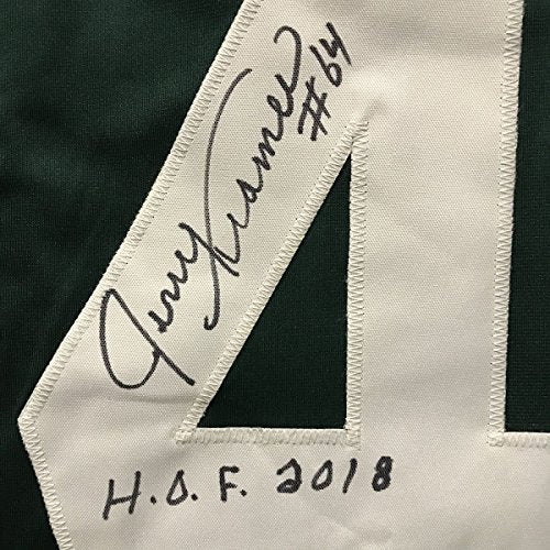 Framed Autographed/Signed Jerry Kramer"HOF 2018" 33x42 Green Bay Green Football Jersey JSA COA - 757 Sports Collectibles