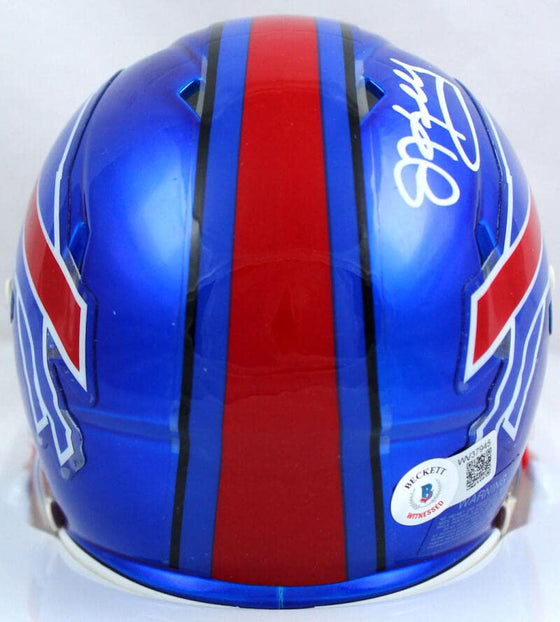 Jim Kelly Autographed Buffalo Bills Flash Speed Mini Helmet-Beckett W Hologram White - 757 Sports Collectibles