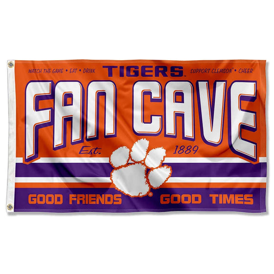 Clemson Tigers Fan Man Cave Banner Flag - 757 Sports Collectibles