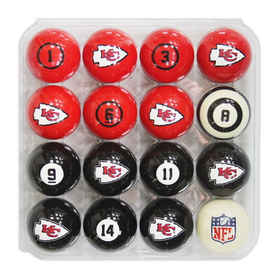 Kansas City Chiefs Billiard Balls with Numbers