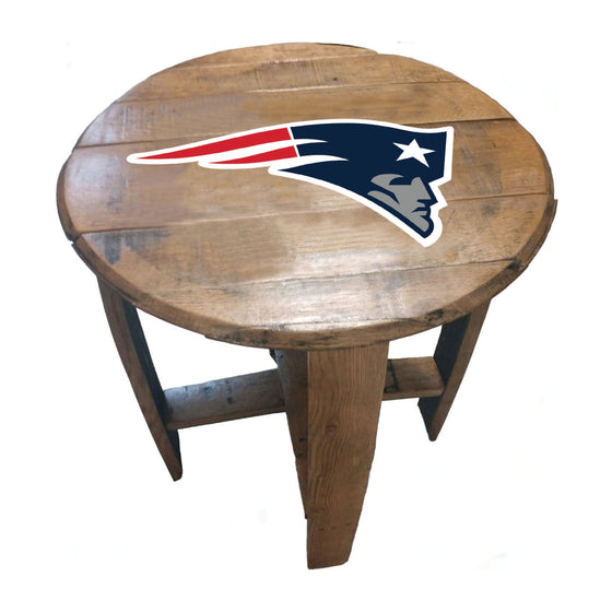 New England Patriots Oak Barrel Table