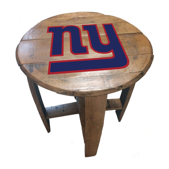 New York Giants Oak Barrel Table