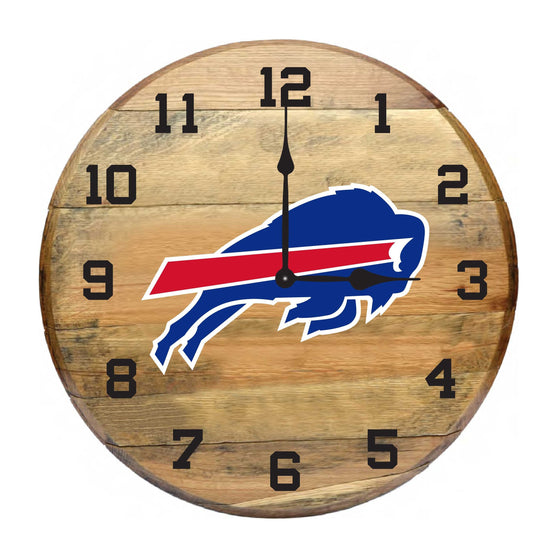 Buffalo Bills Oak Barrel Clock