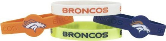 Denver Broncos Bracelets 4 Pack Silicone - 757 Sports Collectibles
