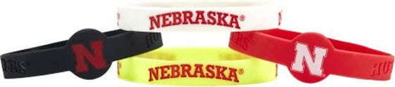 Nebraska Cornhuskers Bracelets 4 Pack Silicone - 757 Sports Collectibles