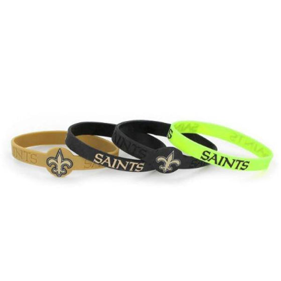 New Orleans Saints Bracelets - 4 Pack Silicone (CDG) - 757 Sports Collectibles