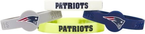 New England Patriots Bracelets 4 Pack Silicone - 757 Sports Collectibles