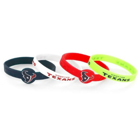 Houston Texans Bracelets 4 Pack Silicone - Special Order - 757 Sports Collectibles