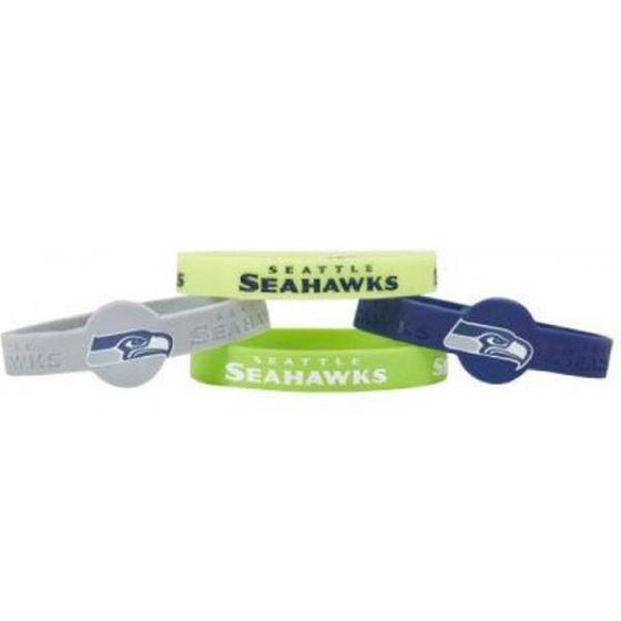 Seattle Seahawks Bracelets - 4 Pack Silicone (CDG) - 757 Sports Collectibles