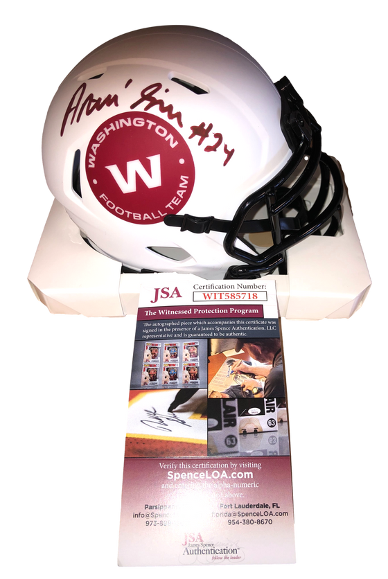 Washington Football Team Antonio Gibson Signed Autograph Speed Mini Helmet Lunar - JSA COA - 757 Sports Collectibles