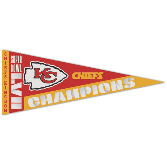 SUPER BOWL CHAMPIONS KANSAS CITY CHIEFS SUPER BOWL CHAMP PREMIUM PENNANT 12" X 30" - 757 Sports Collectibles