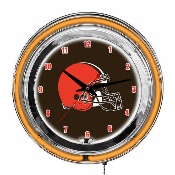 Cleveland Browns 14" Neon Clock