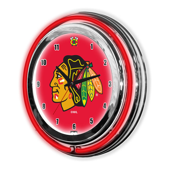 Chicago Blackhawks 14" Neon Clock