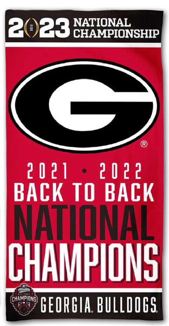 Georgia Bulldogs 2022-23 National Champions Spectra Beach Towel - 757 Sports Collectibles