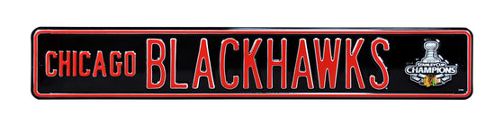 Chicago Blackhawks Steel Street Sign with Logo-2010 SC Champions