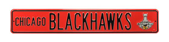 Chicago Blackhawks Steel Street Sign with Logo-2013 SC Champions