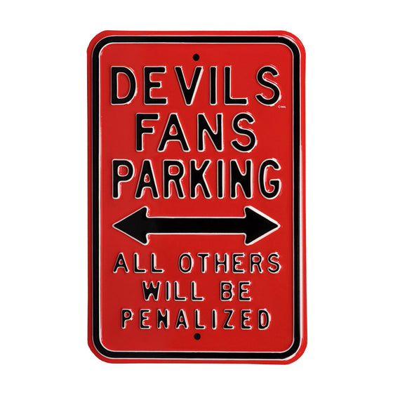 New Jersey Devils Steel Parking Sign-ALL OTHER FANS PENALIZED