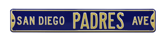 San Diego Padres Steel Street Sign-SAN DIEGO PADRES AVE (Throwback Navy colors)