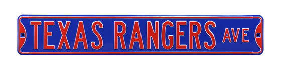 Texas Rangers Steel Street Sign-TEXAS RANGERS AVE