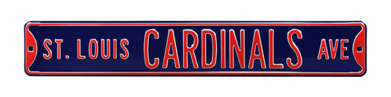 St Louis Cardinals Steel Street Sign-St Louis CARDINALS AVE on Navy