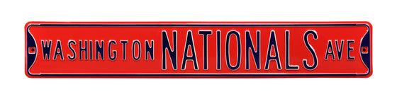 Washington Nationals Steel Street Sign-WASHINGTON NATIONALS on Red