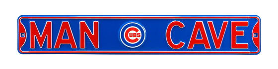 Chicago Cubs Steel Street Sign with Logo-MAN CAVE