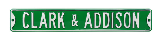 Chicago Cubs Steel Street Sign-CLARK & ADDISON