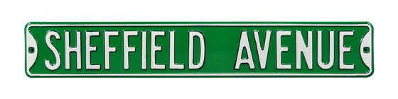 Chicago Cubs Steel Street Sign-SHEFFIELD AVENUE