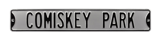 Chicago White Sox Steel Street Sign-COMISKEY PARK on Silver