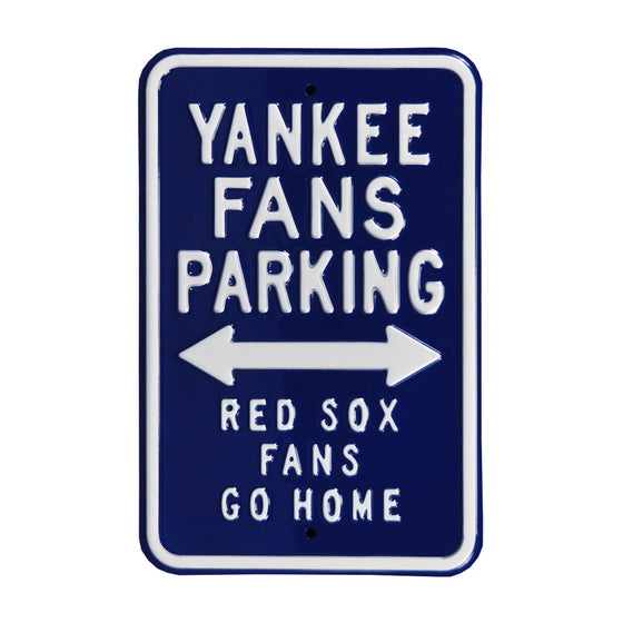 New York Yankees Steel Parking Sign-RED SOX FANS GO HOME