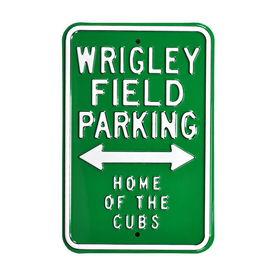 Chicago Cubs Steel Parking Sign-WRIGLEY/FIELD/HOME