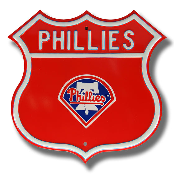 Philadelphia Phillies Steel Route Sign-Primary Logo