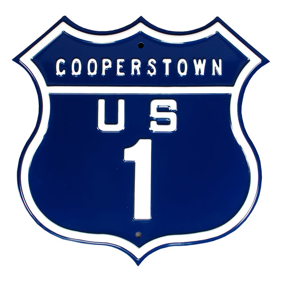 New York Yankees Steel Route Sign-Cooperstown US-1