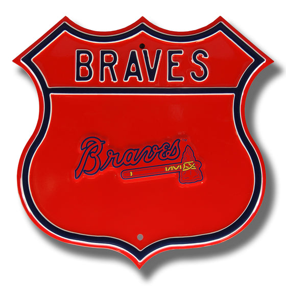 Atlanta Braves Steel Route Sign-Primary Logo