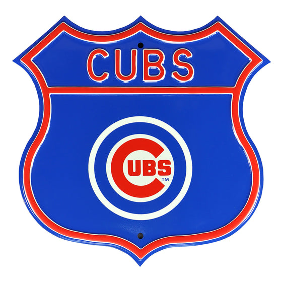 Chicago Cubs Steel Route Sign-Primary Logo