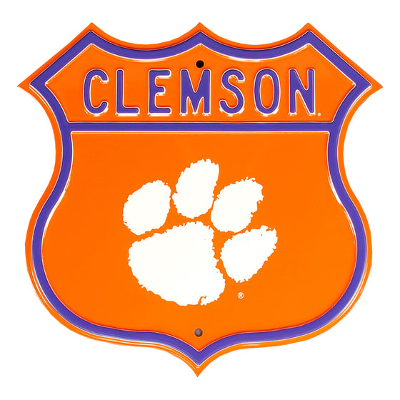 Clemson Tigers  Steel Route Sign Logo