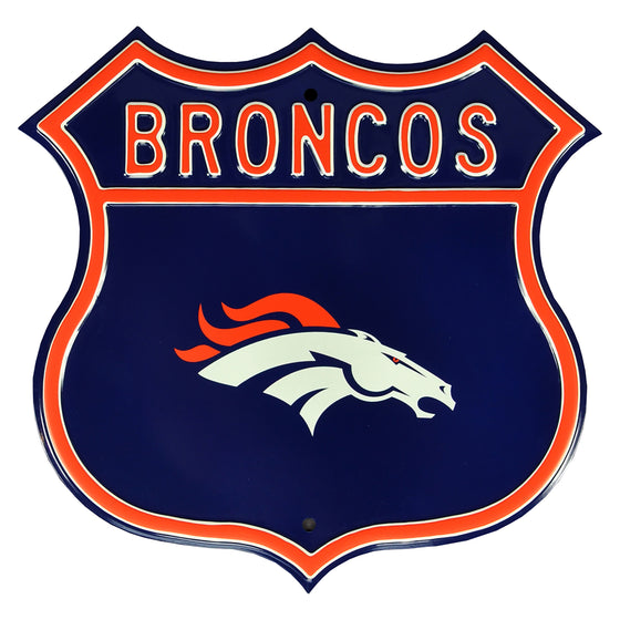 Denver Broncos Steel Route Sign