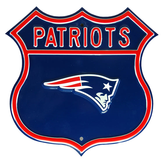 New England Patriots Steel Route Sign