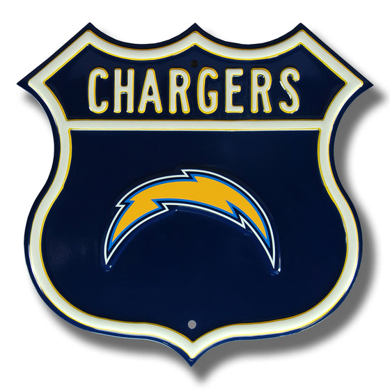 Los Angeles Chargers Steel Route Sign