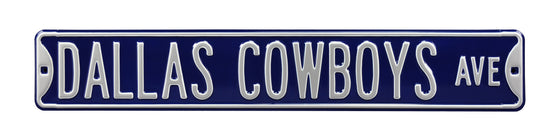 Dallas Cowboys Steel Street Sign-DALLAS COWBOYS AVE on Navy