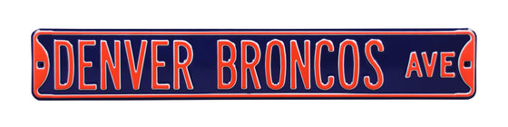 Denver Broncos Steel Street Sign-DENVER BRONCOS AVE