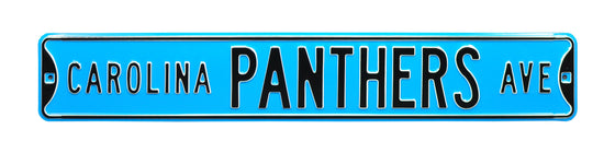 Carolina Panthers Steel Street Sign Throwback Colors-CAROLINA PANTHERS AVE