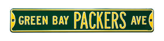 Green Bay Packers Steel Street Sign-GREEN BAY PACKERS AVE on Green