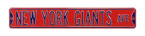 New York Giants Steel Street Sign-NEW YORK GIANTS AVE on Red