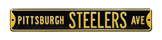 Pittsburgh Steelers Steel Street Sign-PITTSBURGH STEELERS AVE on Black