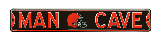 Cleveland Browns Steel Street Sign with Logo-MAN CAVE