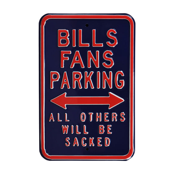 Buffalo Bills Steel Parking Sign Throwback Colors-ALL OTHERS WILL BE SACKED